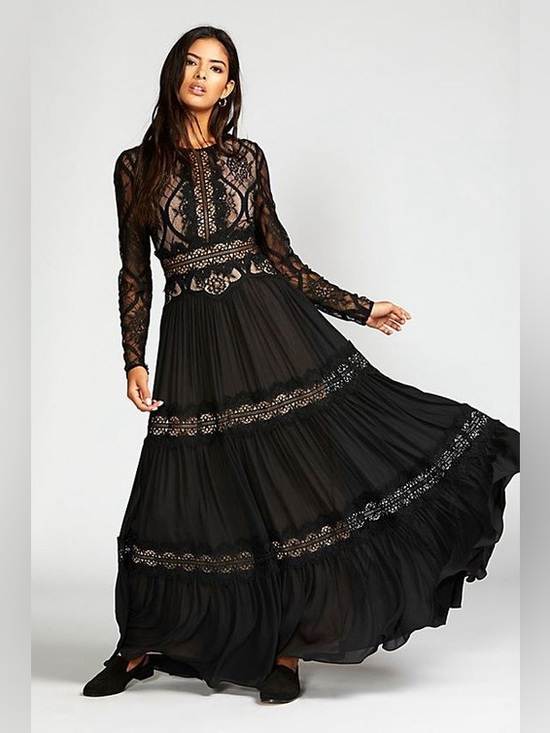 Free People Dresses & Skirts - RARE Free People Shadow Lace Maxi Dress